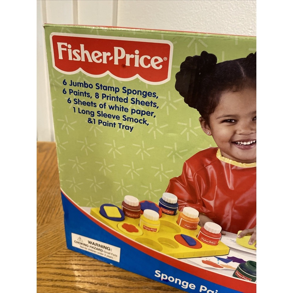 Vintage Fisher Price Arts & Crafts Sponge Painting Set Jumbo Sponge Stamps - Picture 4 of 6